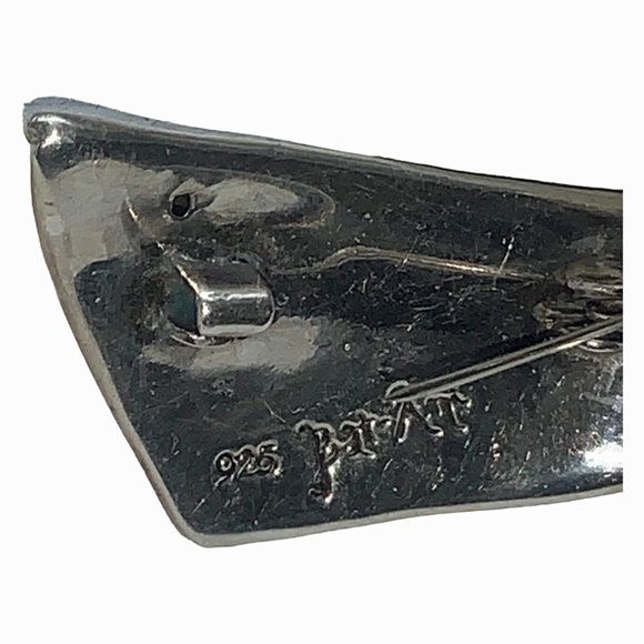 Vintage 925 Sterling Silver & Vermeil‎ BAT-AMI Israel Swirl Brooch - Picture 7 of 10